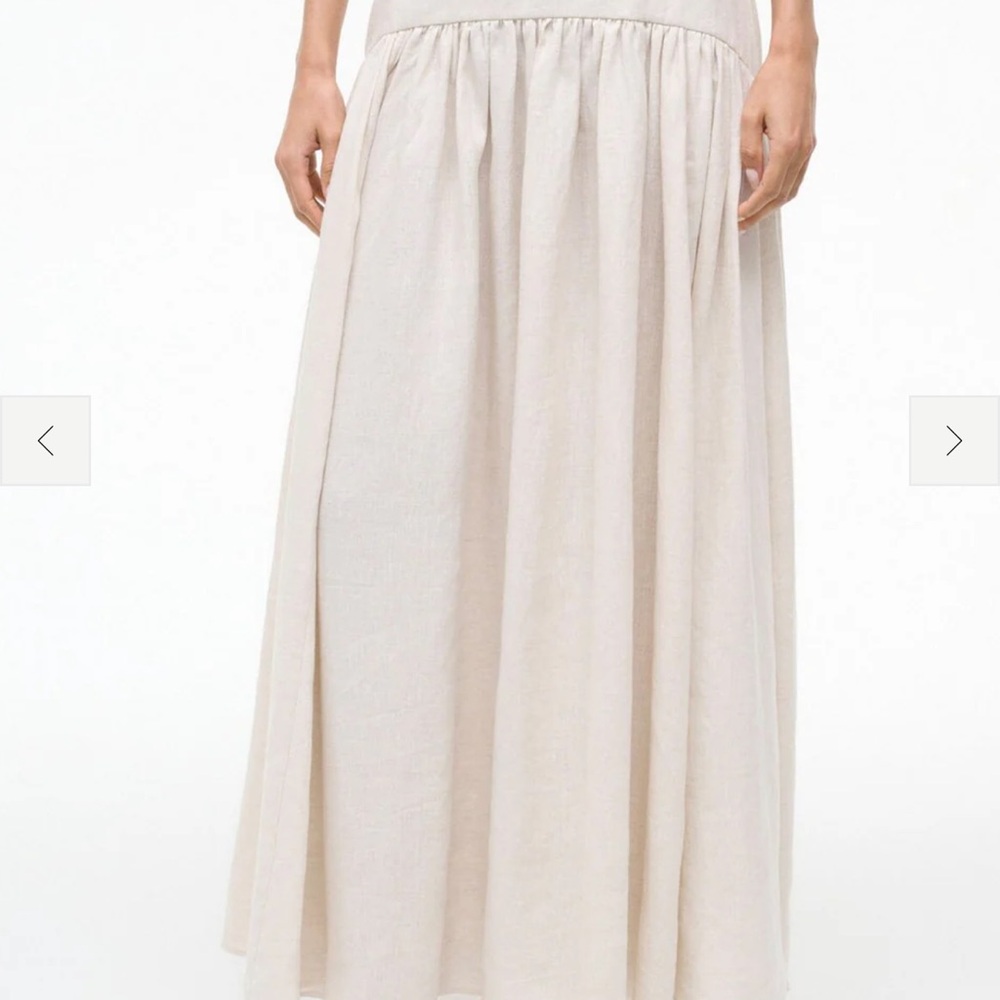 STAUD Cream Gathered Waist Maxi Skirt - Picture 2 of 4
